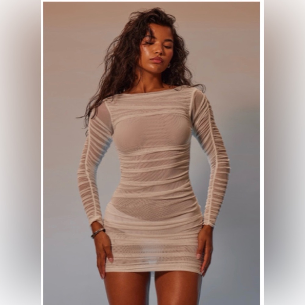Rouched Cream Summer Dress